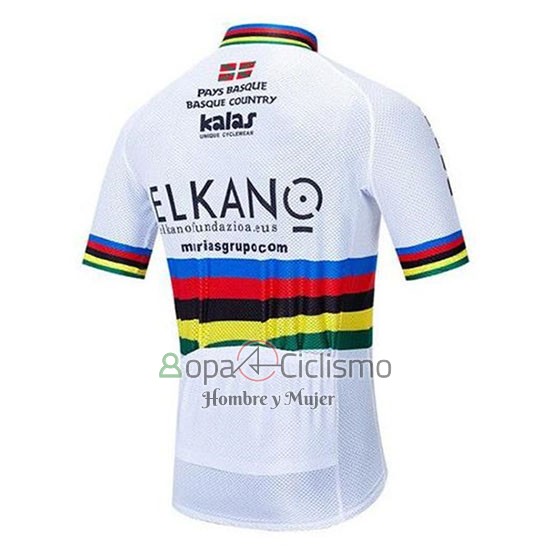 Uci Mondo Campione Euskadi Murias Ropa Ciclismo Culotte Corto 2020 Hombre Mangas Cortas Blanco